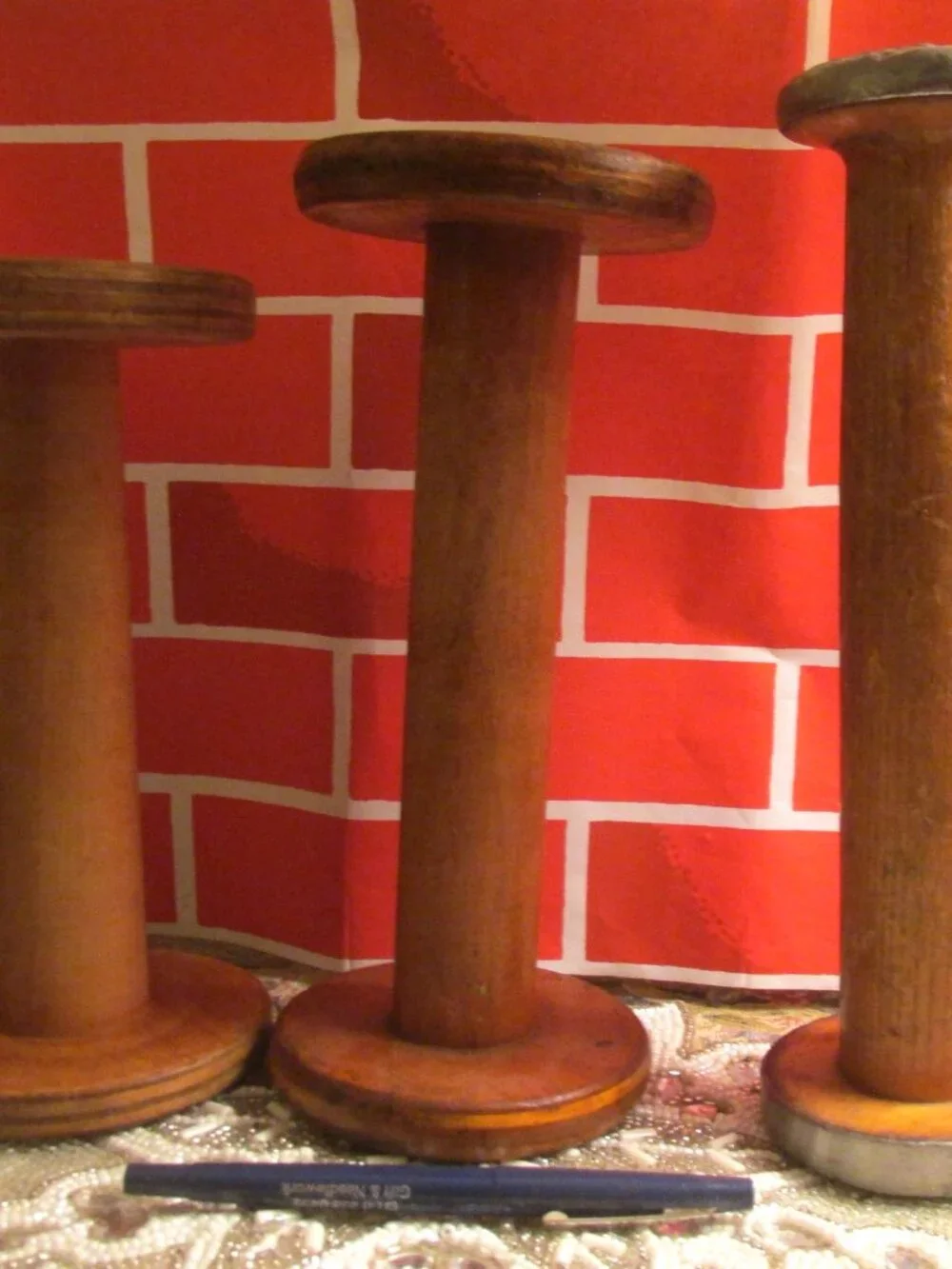 Vintage Wooden Spool or Bobbin set of 3